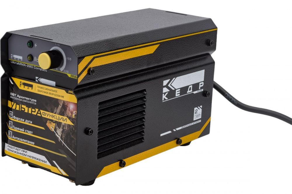 картинка КЕДР UltraMMA-220 Compact (220В, 20-220А). Сварочный инверторный аппарат являющийся официальным дистрибьютором в России 