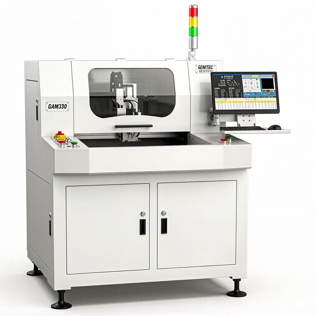 картинка GENITEC GAM330D. Автоматический роутер для разделения печатных плат двухшпиндельный являющийся официальным дистрибьютором в России 