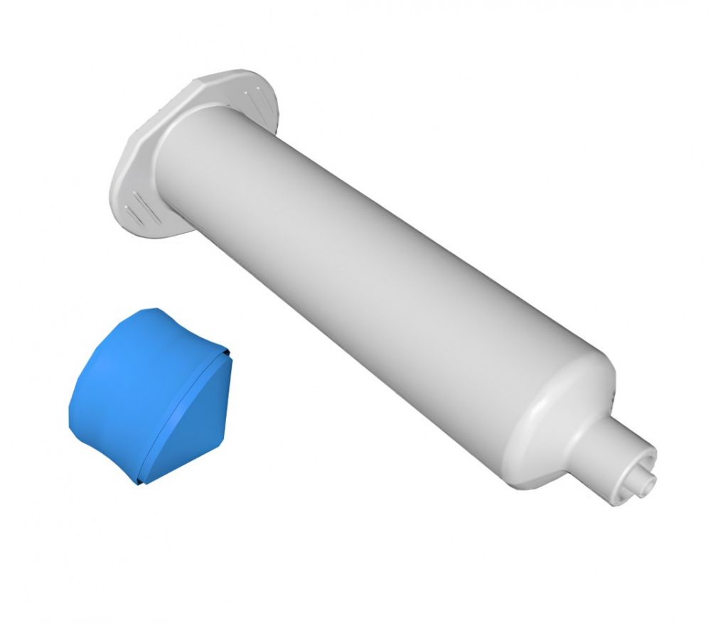 картинка Techcon 7550LL1NBLPK. Шприц дозатора бесцветный с синим поршнем 55сс 50шт являющийся официальным дистрибьютором в России 