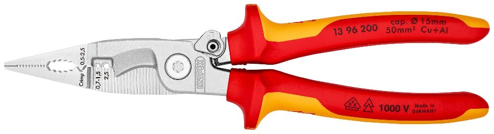картинка KNIPEX KN-1396200. Электромонтажные клещи диэлектрические являющийся официальным дистрибьютором в России 