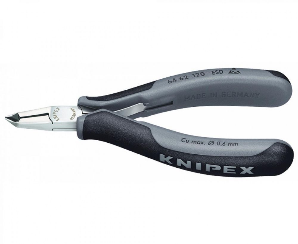 картинка KNIPEX KN-6462120ESD. Кусачки торцевые антистатические являющийся официальным дистрибьютором в России 