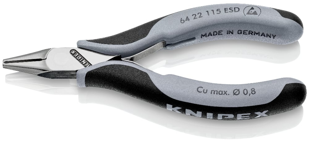 картинка KNIPEX KN-6422115ESD. Кусачки торцевые для электроники являющийся официальным дистрибьютором в России 