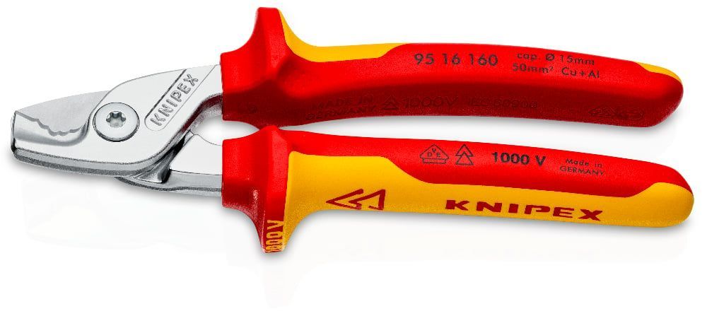 картинка KNIPEX KN-9516160. Кабелерезы диэлектрические являющийся официальным дистрибьютором в России 