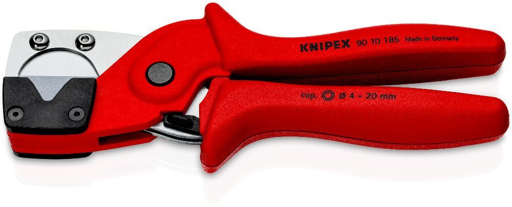 картинка KNIPEX KN-9010185SB. Труборез-ножницы для многослойных и пневматических шлангов являющийся официальным дистрибьютором в России 