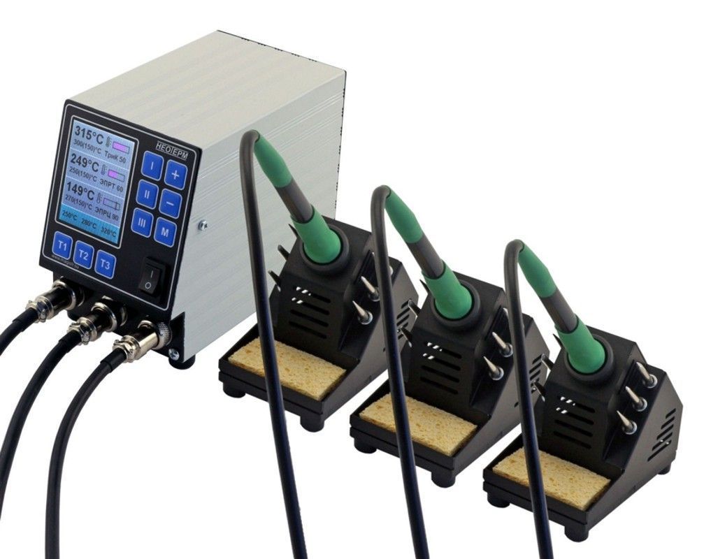 картинка Магистр НеоТерм-3С (150 Вт, 220 В). Трехканальная паяльная станция являющийся официальным дистрибьютором в России 