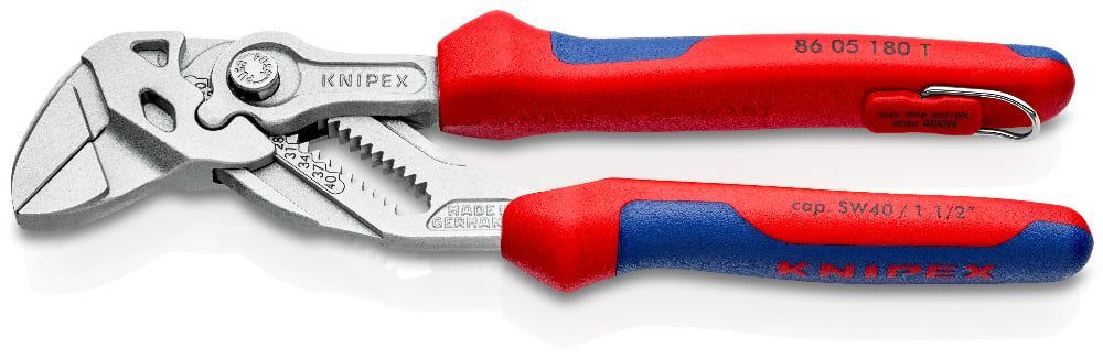 картинка KNIPEX KN-8605180TBK. Клещи переставные-гаечные являющийся официальным дистрибьютором в России 