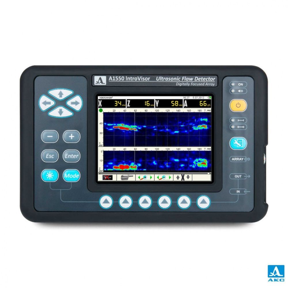 картинка АКС А1550 IntroVisor (1126). Электронный блок ультразвукового дефектоскопа со съёмным аккумулятором являющийся официальным дистрибьютором в России 