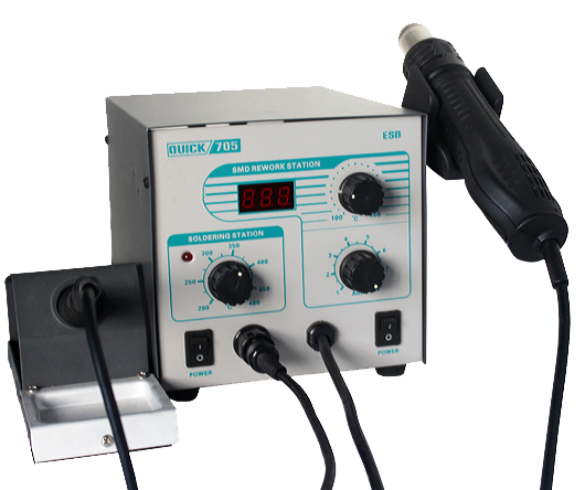 картинка Quick 705 ESD (750 Вт). Двухканальная паяльная станция являющийся официальным дистрибьютором в России 