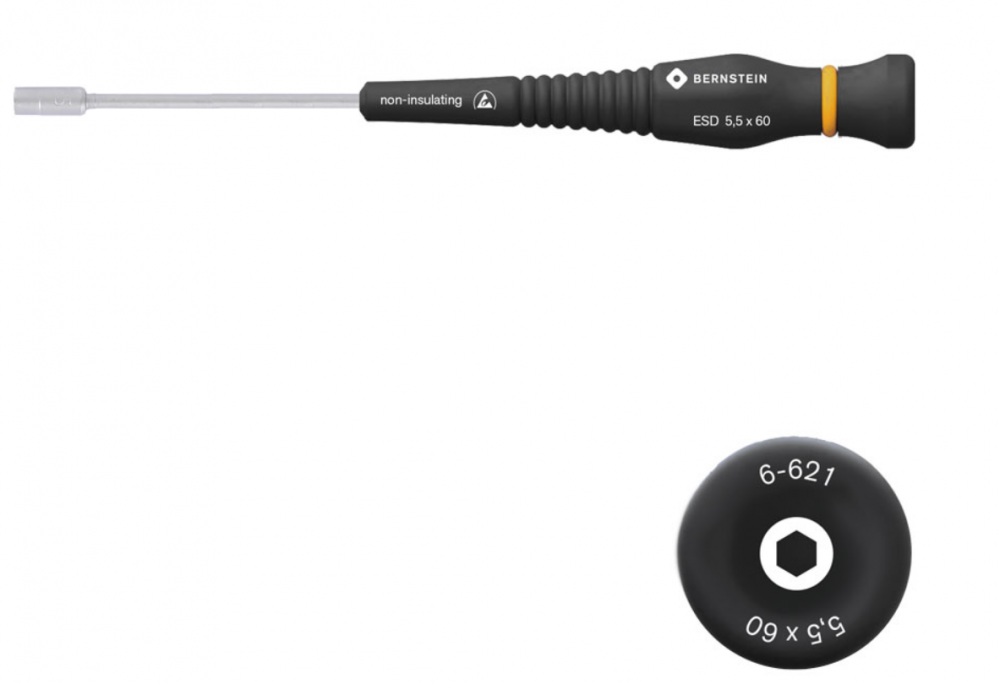 картинка Bernstein B6-621. Торцевой ключ с отверточной ручкой ESD ⌀5,5 мм являющийся официальным дистрибьютором в России 
