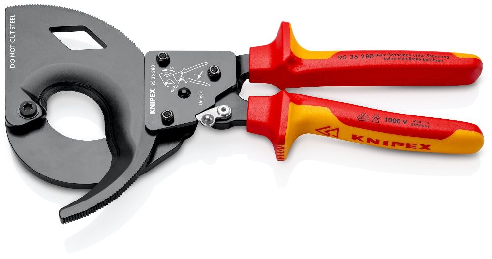 картинка KNIPEX KN-9536280. Секторные ножницы диэлектрические являющийся официальным дистрибьютором в России 