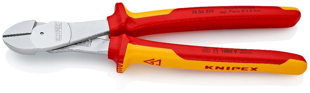 картинка KNIPEX KN-7406250. Бокорезы диэлектрические усиленные являющийся официальным дистрибьютором в России 