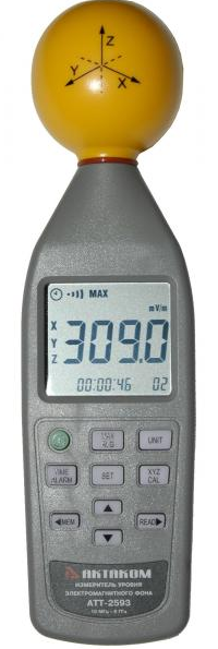 картинка АКТАКОМ АТТ-2593. Измеритель уровня электромагнитного фона являющийся официальным дистрибьютором в России 