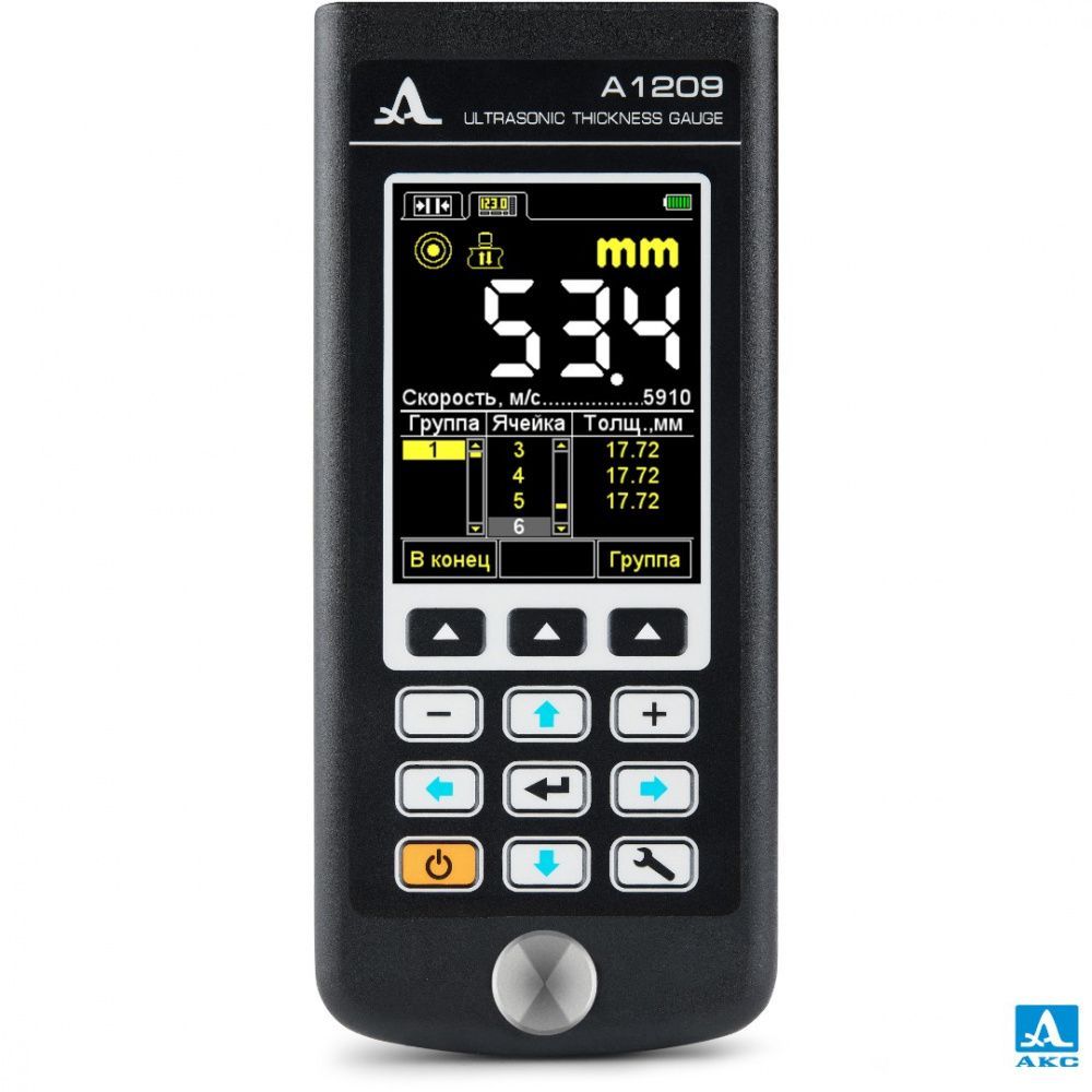 картинка АКС А1209 (1111). Электронный блок ультразвукового толщиномера со встроенным аккумулятором являющийся официальным дистрибьютором в России 