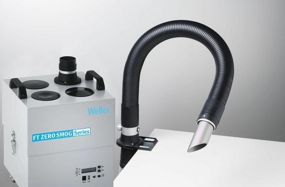 картинка Weller (53663699N). Дымоуловитель Zero Smog 4 V Kit 1 Nozzle с вытяжной гибкой трубой (сопло) являющийся официальным дистрибьютором в России 