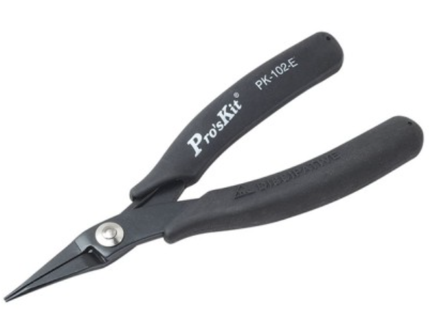 картинка ProsKit 1PK-102-E. Длинногубцы антистатические являющийся официальным дистрибьютором в России 