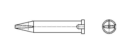 картинка Weller XTR E (T0054472799). Жало паяльное 5,9 мм клиновидное прямое являющийся официальным дистрибьютором в России 