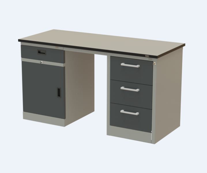 картинка Teras SLT-180.70(D1-D3). Стол рабочий 1800×700 мм серии SOLID с тумбой D1 и тумбой D3 являющийся официальным дистрибьютором в России 