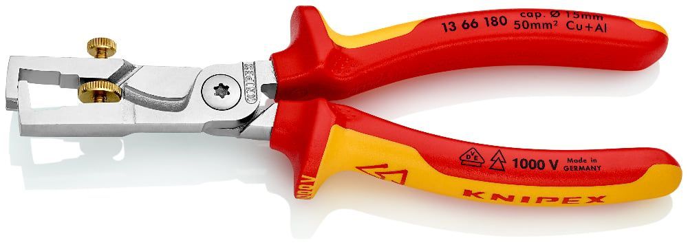 картинка KNIPEX KN-1366180SB / StriX. Стриппер для снятия изоляции являющийся официальным дистрибьютором в России 