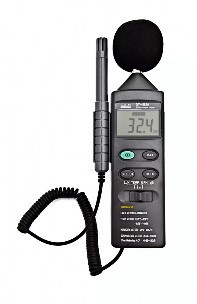 картинка CEM-Instruments DT-8820. Прибор экологического контроля 4 в 1 являющийся официальным дистрибьютором в России 