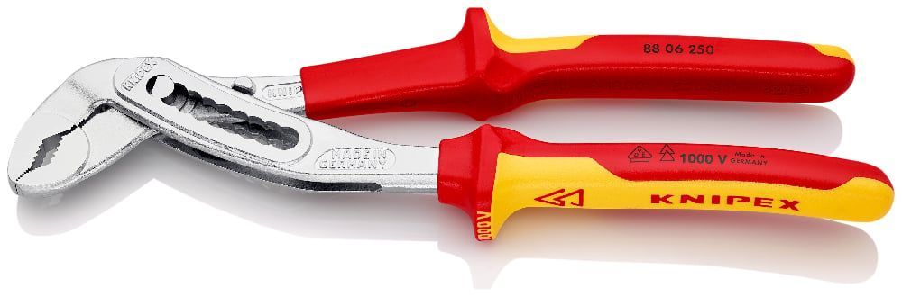 картинка KNIPEX KN-8806250 / Alligator. Клещи сантехнические диэлектрические (переставные-трубные) являющийся официальным дистрибьютором в России 