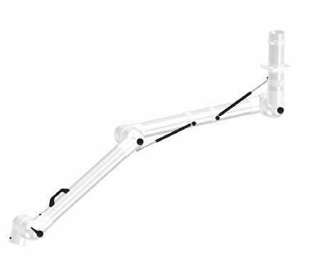 картинка Alsident 100-9065-3-7-5. Дымоприемник 3-х секционный белый потолочный с амортизатором (без раструба) являющийся официальным дистрибьютором в России 