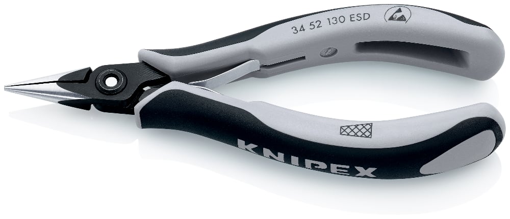 картинка KNIPEX KN-3452130ESD. Прецизионные узкогубцы антистатические являющийся официальным дистрибьютором в России 