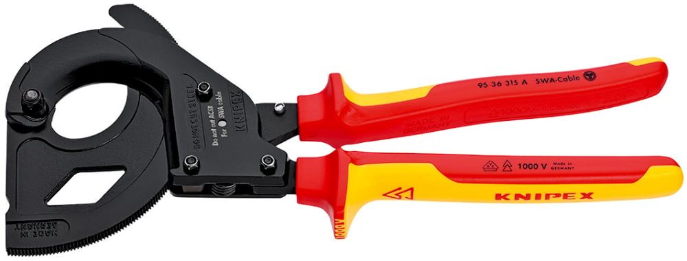 картинка KNIPEX KN-9536315A. Секторные ножницы диэлектрические являющийся официальным дистрибьютором в России 