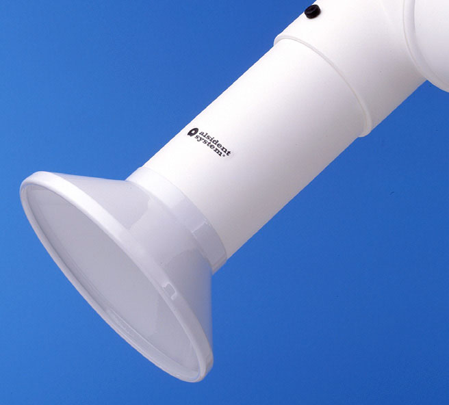 картинка Alsident 1-10024-7-5. Раструб дымоприемника, воронка металлическая 200 мм, белая, хим. стойкая являющийся официальным дистрибьютором в России 