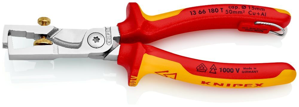 картинка KNIPEX KN-1366180T. Стриппер с функцией резки являющийся официальным дистрибьютором в России 