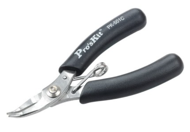 картинка ProsKit 1PK-501C. Длинногубцы изогнутые антистатические являющийся официальным дистрибьютором в России 