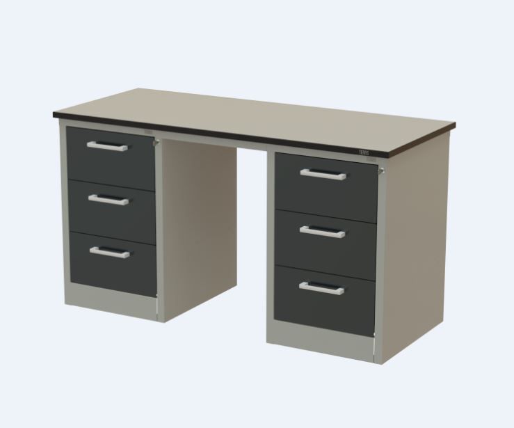 картинка Teras SLT-180.70(D3-D3). Стол рабочий 1800×700 мм серии SOLID с тумбой D3 и тумбой D3 являющийся официальным дистрибьютором в России 