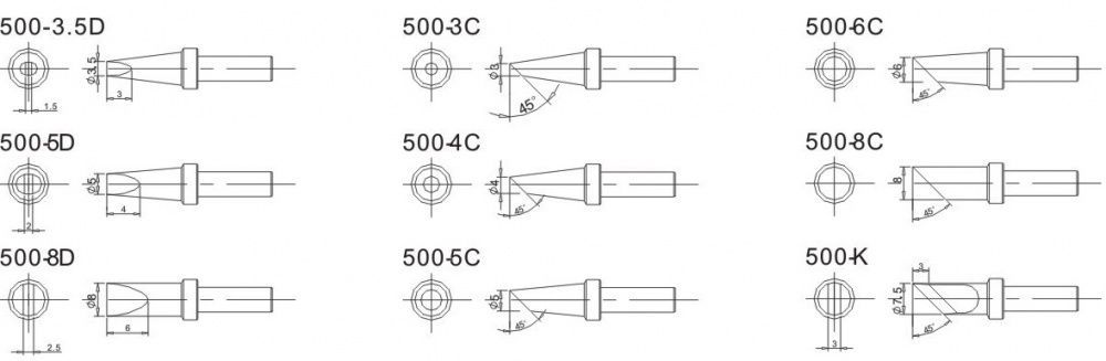 картинка Quick 500. Паяльные жала являющийся официальным дистрибьютором в России 