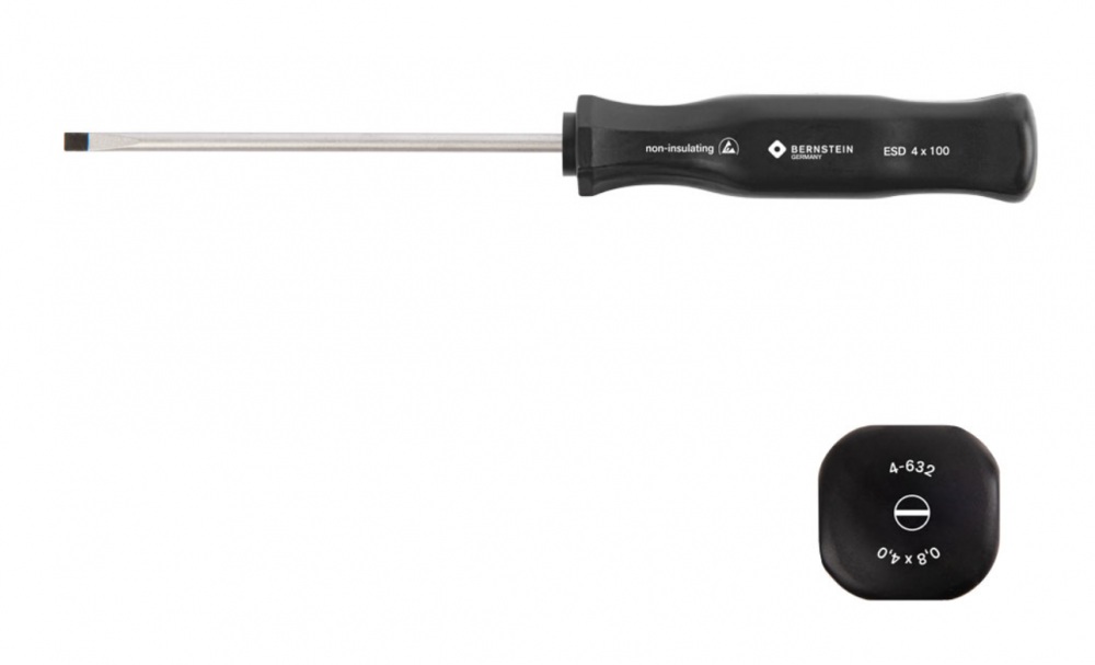 картинка Bernstein B4-632. Отвертка шлицевая антистатическая ESD с вращающейся рукояткой являющийся официальным дистрибьютором в России 