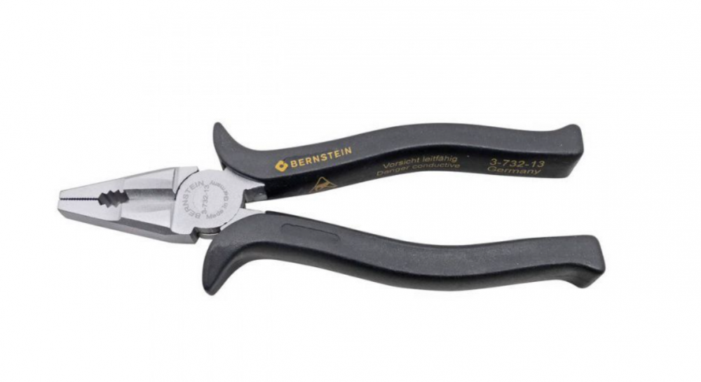 картинка Bernstein B3-732-13. Плоскогубцы универсальные антистатические Amber ESD 165 мм являющийся официальным дистрибьютором в России 