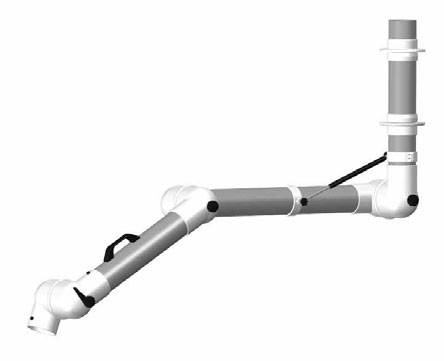 картинка Alsident 100-4540-2-7-5. Дымоприемник 3-х секционный настенный белый (без раструба) являющийся официальным дистрибьютором в России 