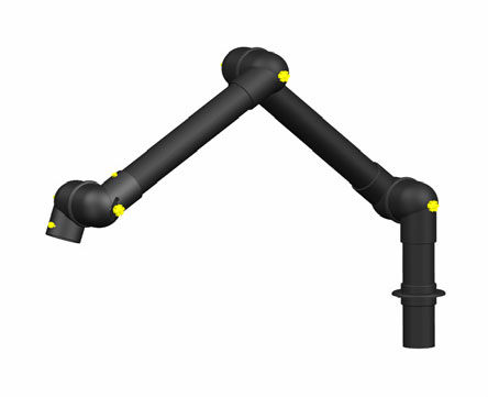 картинка Alsident 75-6555-1-6. Дымоприемник 3-секционный антистатический настольный (без раструба) являющийся официальным дистрибьютором в России 