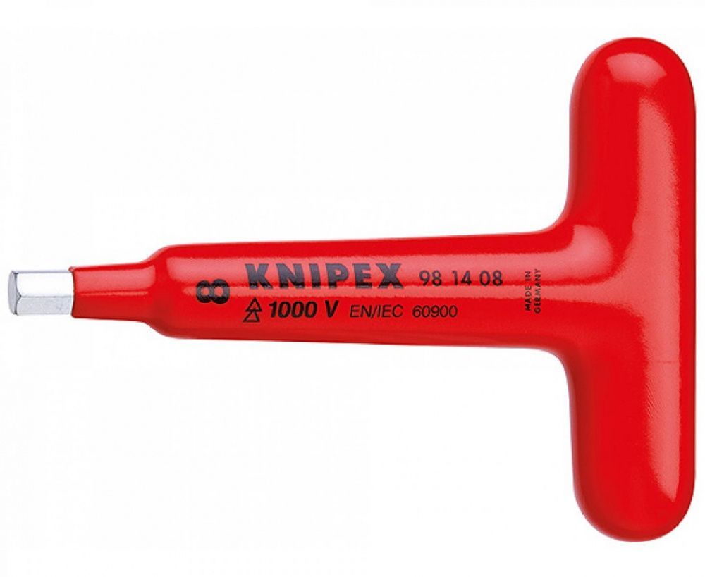 картинка KNIPEX KN-981408. Отвертка шестигранник VDE с Т-образной ручкой являющийся официальным дистрибьютором в России 