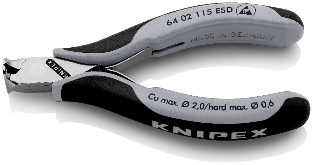 картинка KNIPEX KN-6402115ESD. Кусачки торцевые для электроники являющийся официальным дистрибьютором в России 