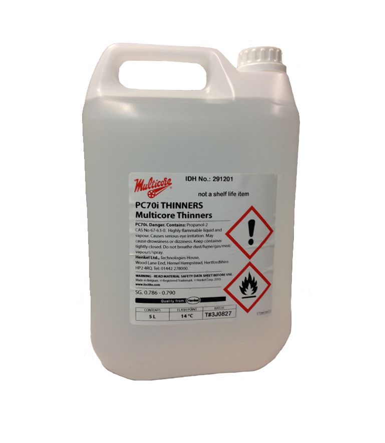 картинка Multicore PC70i. Растворитель для разбавления жидких флюсов 5 л являющийся официальным дистрибьютором в России 