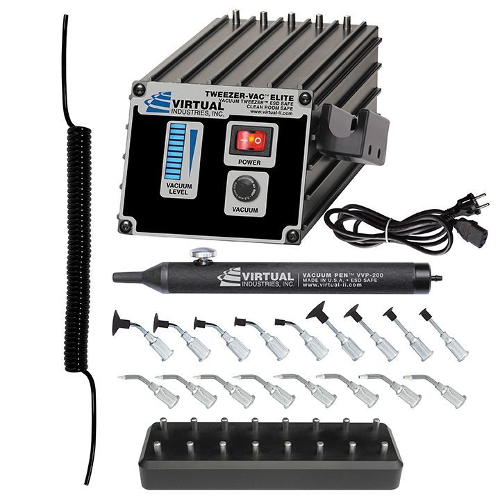 картинка VIRTUAL TV-1500-ELITE-SP8-BD-220 (ESD, 220В). Вакуумный пинцет с комплектом игл-насадок Buna-N являющийся официальным дистрибьютором в России 