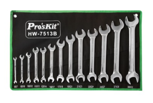 картинка ProsKit HW-7513B. Набор рожковых ключей (13 штук) являющийся официальным дистрибьютором в России 