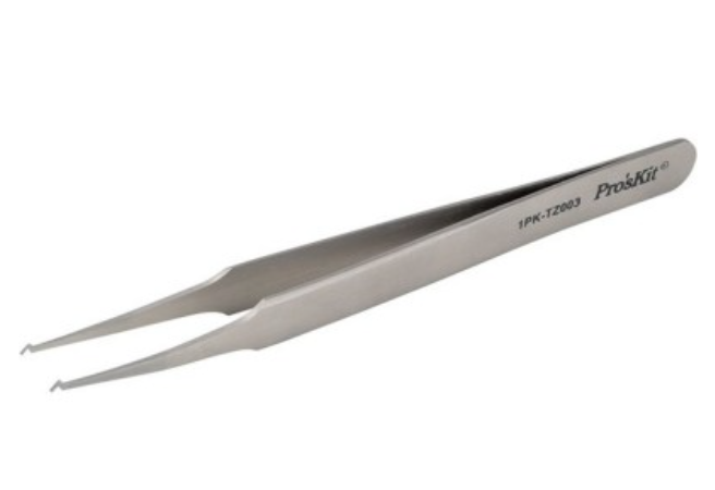картинка ProsKit 1PK-TZ003. Изогнутый монтажный пинцет являющийся официальным дистрибьютором в России 