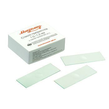 картинка Микромед. Стекло предметное 1,0-1,2 мм с одной лункой (50 шт) являющийся официальным дистрибьютором в России 