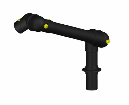 картинка Alsident 75-55-1-6. Дымоприемник 2-секционный антистатический настольный (без раструба) являющийся официальным дистрибьютором в России 