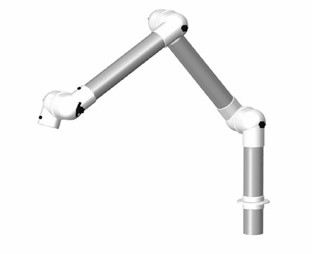 картинка Alsident 75-3535-1-4. Дымоприемник 3-секционный красный настольный (без раструба) являющийся официальным дистрибьютором в России 