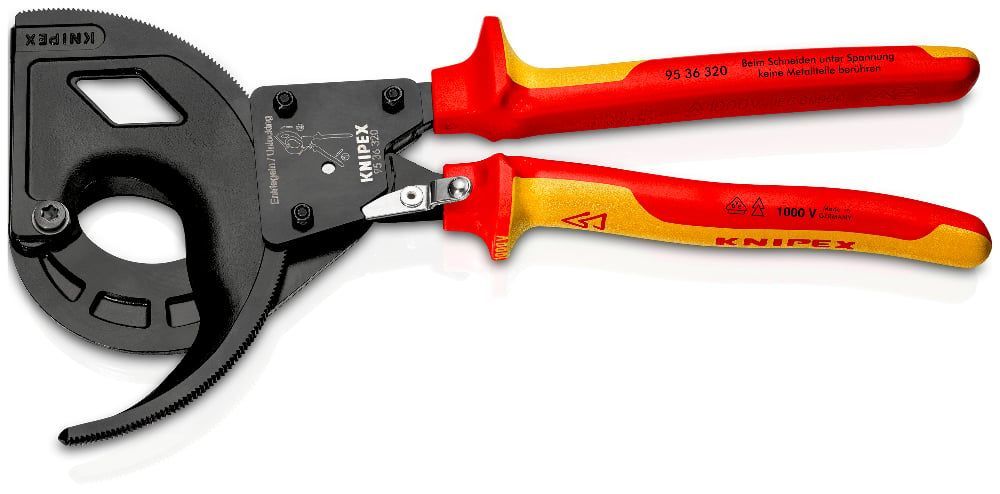картинка KNIPEX KN-9536320. Секторные ножницы диэлектрические являющийся официальным дистрибьютором в России 