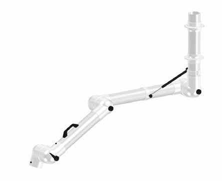 картинка Alsident 100-4540-2-7-5. Дымоприемник 3-х секционный белый (без раструба) являющийся официальным дистрибьютором в России 