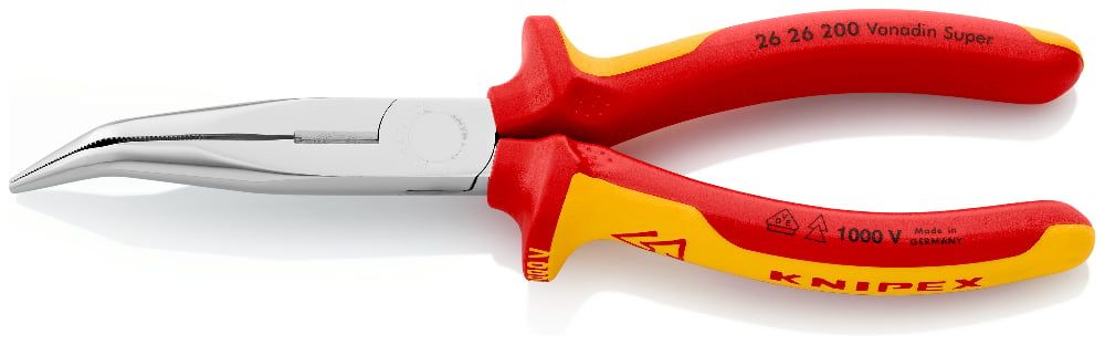 картинка KNIPEX KN-2626200. Длинногубцы с изогнутыми губками являющийся официальным дистрибьютором в России 