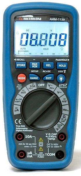 картинка АКТАКОМ АММ-1139. Мультиметр цифровой являющийся официальным дистрибьютором в России 
