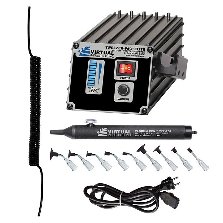 картинка VIRTUAL TV-1500-ELITE-220 (ESD, 220В). Вакуумный пинцет с комплектом игл-насадок Buna-N являющийся официальным дистрибьютором в России 